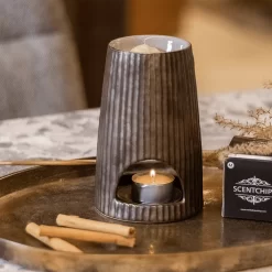 Geurchips Brander Rib Rond Brons - ScentChips -Aromatherapie Kaarsen Winkel geurchips brander rib rond brons scentchips 3