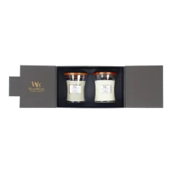 Woodwick Deluxe Gift Set Medium Candles Fireside & Linen - Geurkaars