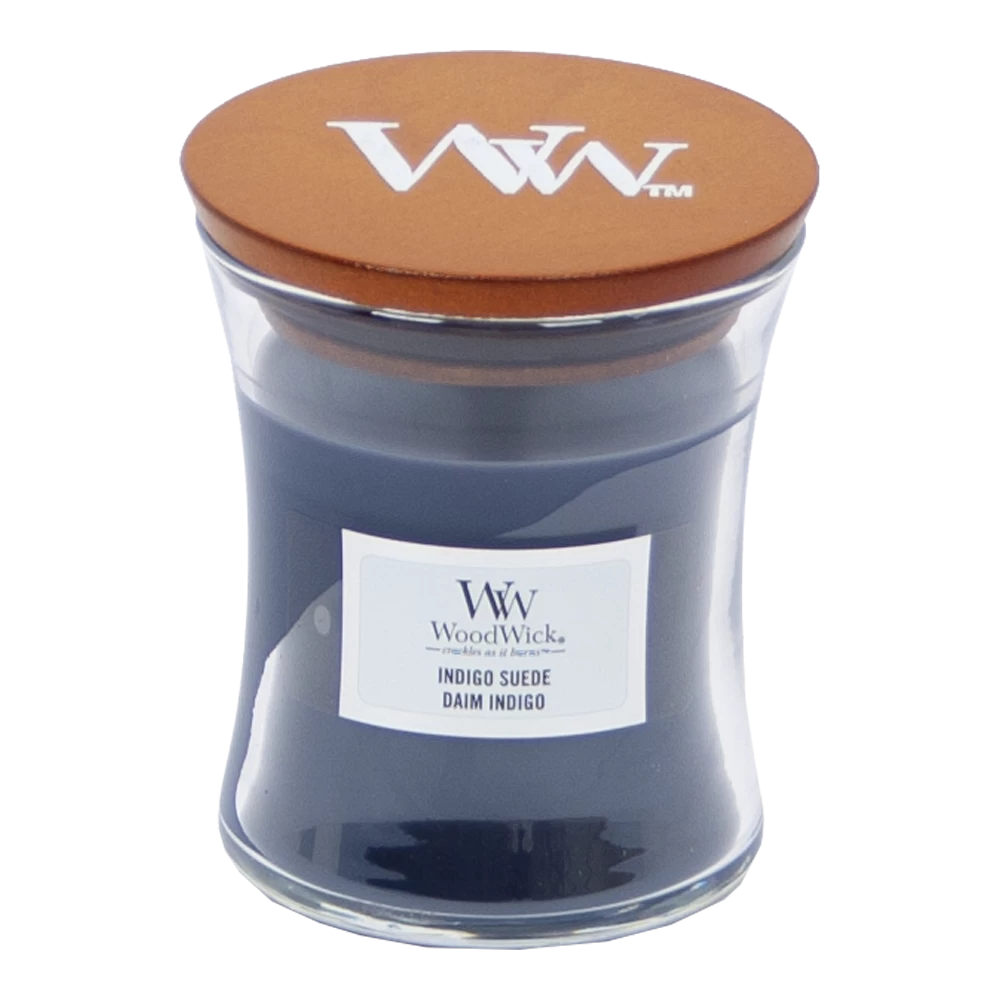 Woodwick Indigo Suede Mini Candle 1 Woodwick Indigo Suede Mini Candle