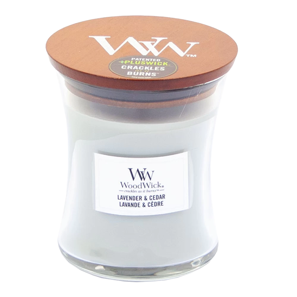 Woodwick Lavender & Cedar Medium Candle - Geurkaars 1 Woodwick Lavender & Cedar Medium Candle - Geurkaars