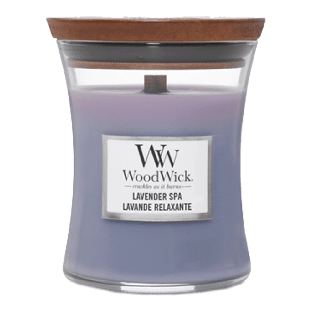 Woodwick Lavender Spa Medium Candle - Geurkaars 1 Woodwick Lavender Spa Medium Candle - Geurkaars