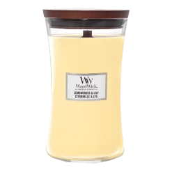 Woodwick Lemongrass & Lily Large Candle - Geurkaars