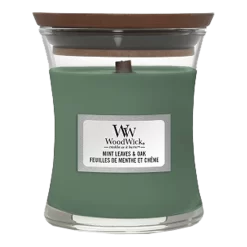 Woodwick Mint Leaves & Oak Mini Candle - Geurkaars