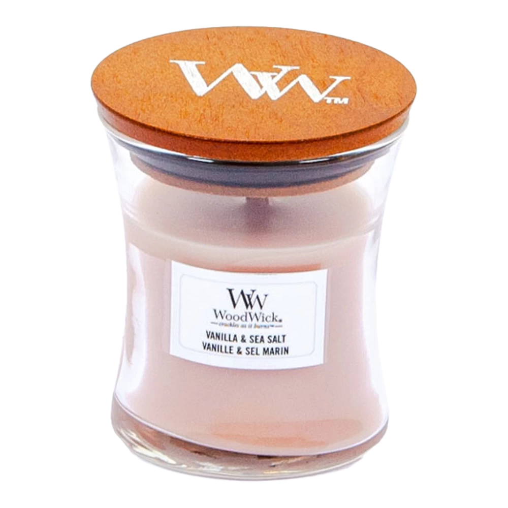 Woodwick Vanilla & Sea Salt Mini Candle - Geurkaars 1 Woodwick Vanilla & Sea Salt Mini Candle - Geurkaars