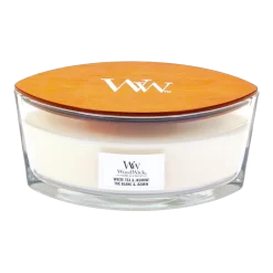 Woodwick White Tea & Jasmine Ellipse Candle - Geurkaars
